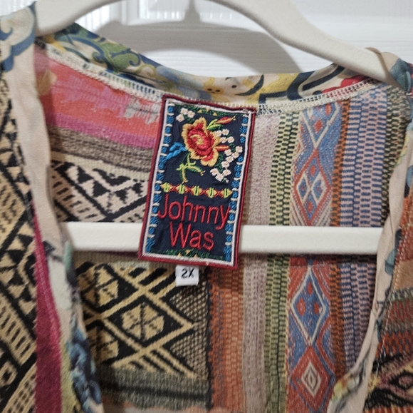 Johnny Was Silk Patchwork Tunic 2X *FLAWED* - Picture 2 of 7